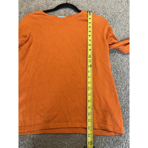 J. McLaughlin Burnt orange Crewneck Long Sleeve Sweater W/button On Sleeve L - Picture 7 of 8